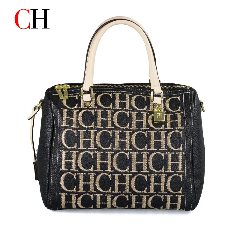 Leatherwork Letters - Bolsa Boston com Bordado CH para