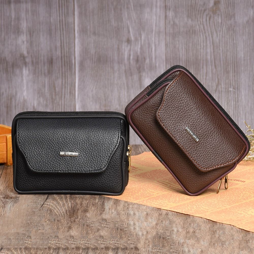 Leatherwork Belt - Bolsa de Cintura Casual em Couro