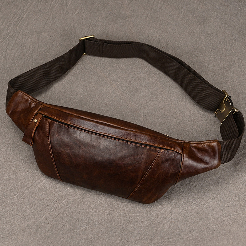 Leatherwork Belt - Peito de couro masculino, bolsa de