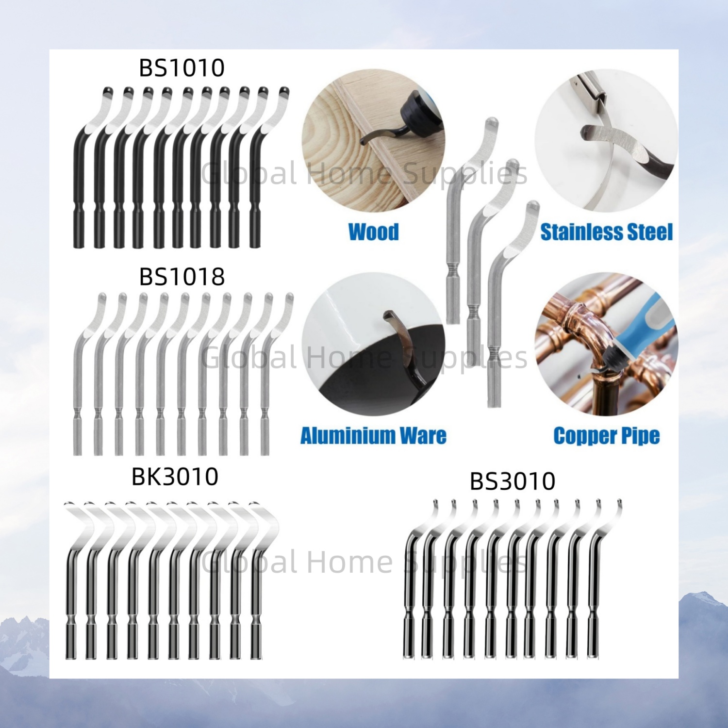Swivel Knife Tool - 10 peças lâminas de rebarbação bs1010