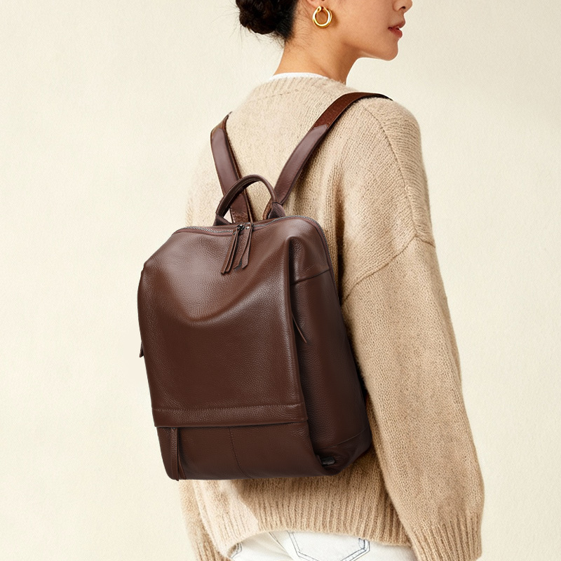Leatherwork Bag - Mochila Feminina Aidrani de Couro Genuíno