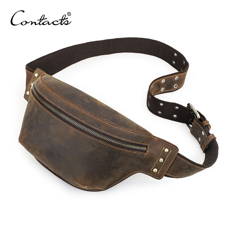 Leather Work Bag Men - Contact's sacos de cintura de couro