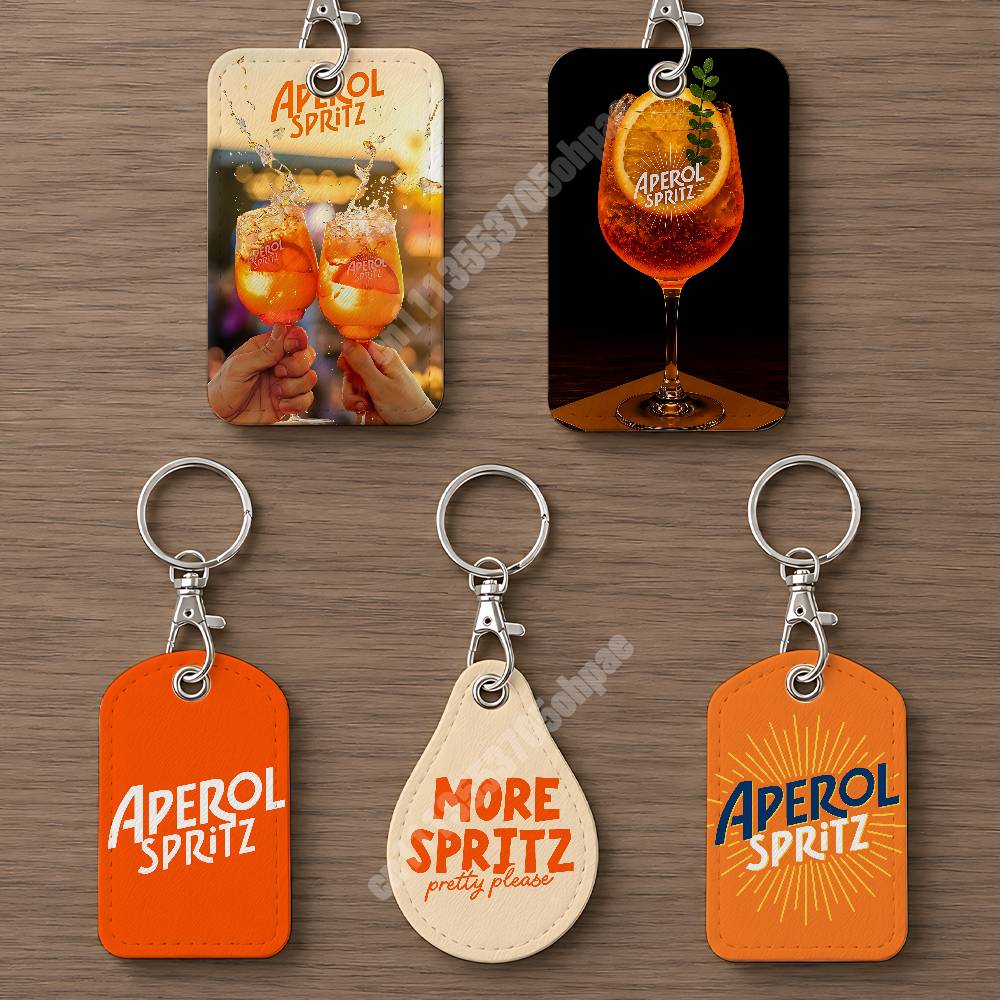 Leatherwork Bag - Chaveiro de Couro Laranja Prosecco A-Aperol