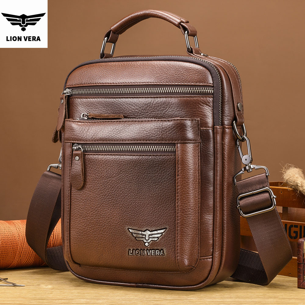 Leather Work Bag Men - Bolsa de Ombro Masculina LION VERA