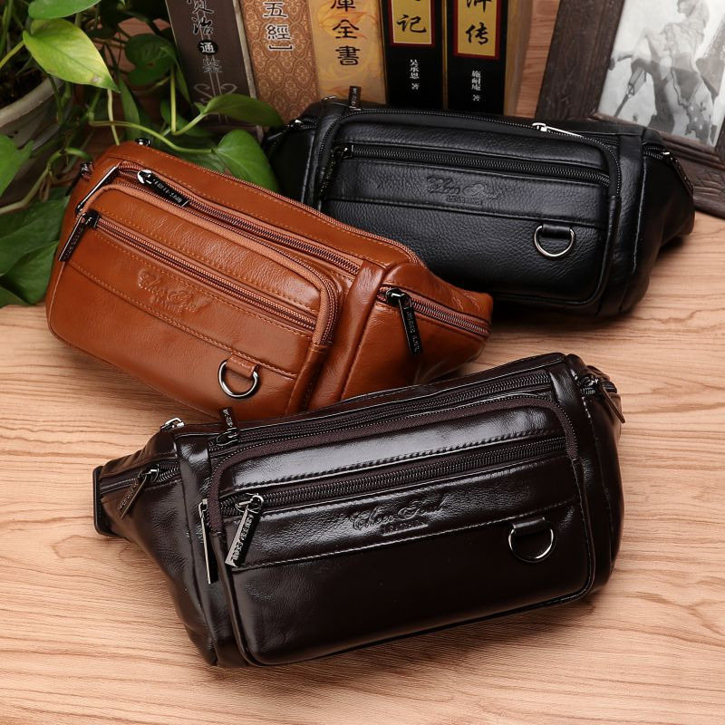 Bolsa de cintura masculina, bo - Leatherwork Belt avaliação e preço