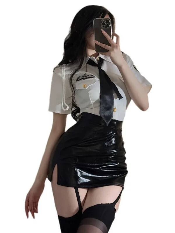 Conjunto de roupas sexy, gola  - Leatherwork Letters avaliação e preço