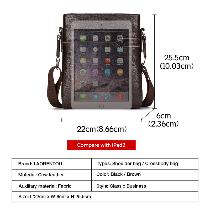 LAORENTOU Bolsa crossbody masc - Leather Work Bag Men avaliação e preço