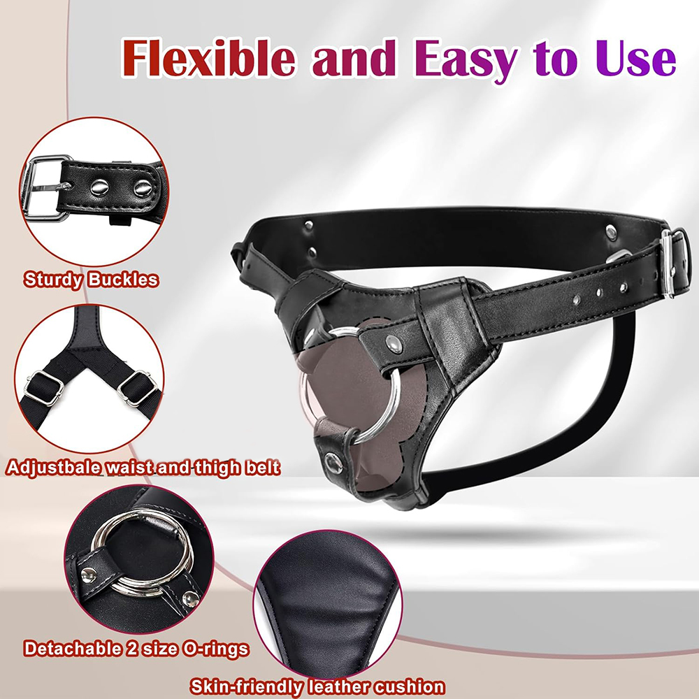 Arnês com Dildo para Mulheres  - Leatherwork Belt avaliação e preço