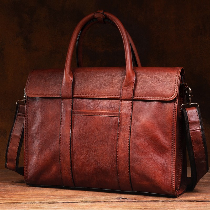 Bolsa de couro curtido vegetal - Leather Work Bag Men avaliação e preço
