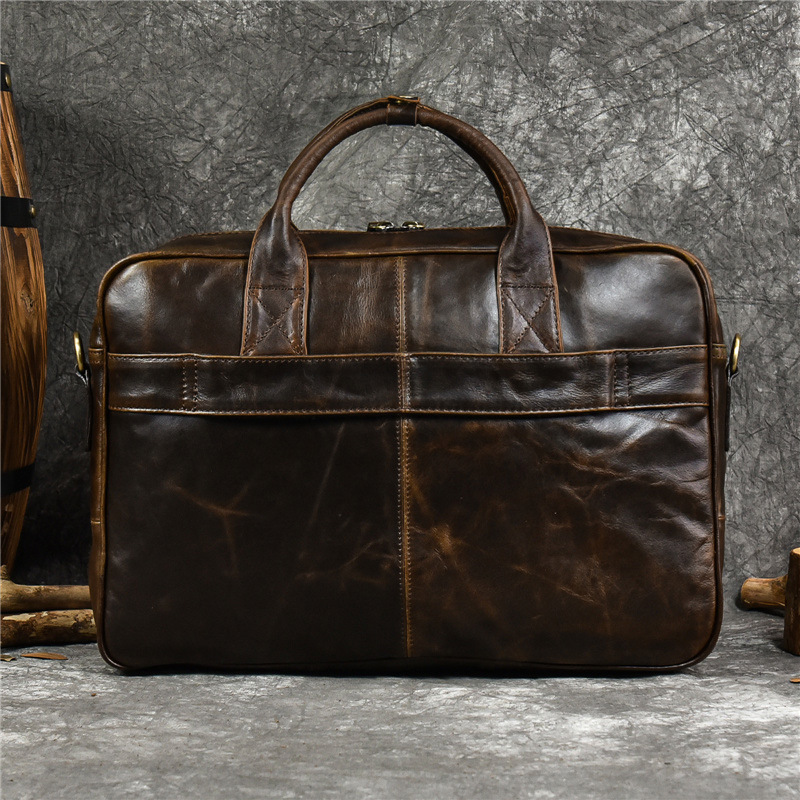 Bolsa De Couro Genuíno De Luxo - Leather Work Bag Men avaliação e preço