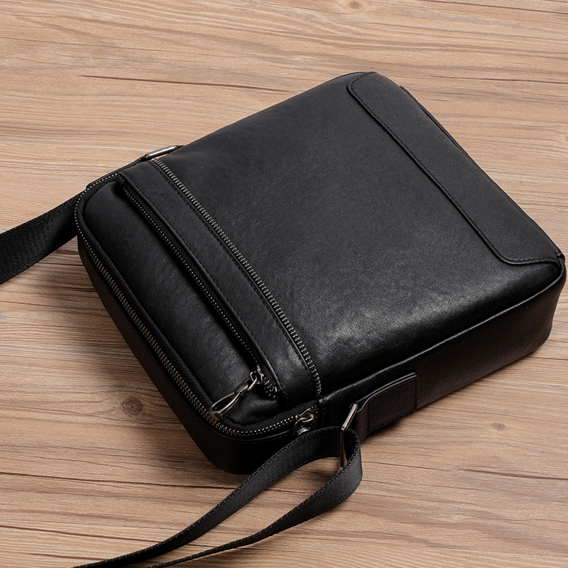 Couro genuíno dos homens cross - Leather Work Bag Men avaliação e preço