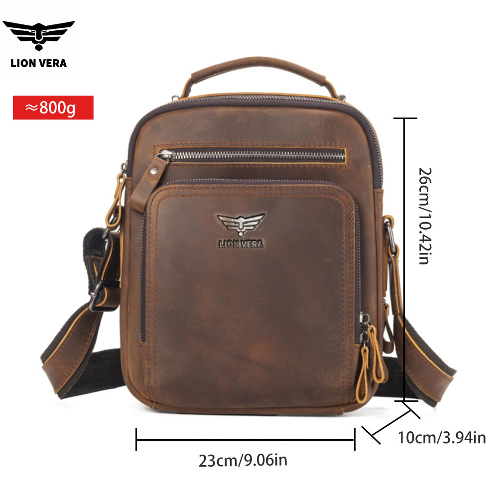 LION VERA Bolsa de ombro mascu - Leather Work Bag Men avaliação e preço
